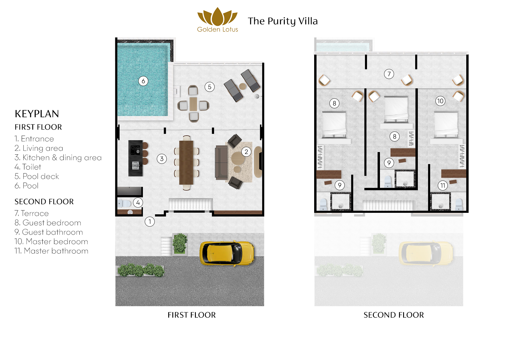 Golden Lotus Villas - The Purity Villa Floorplan